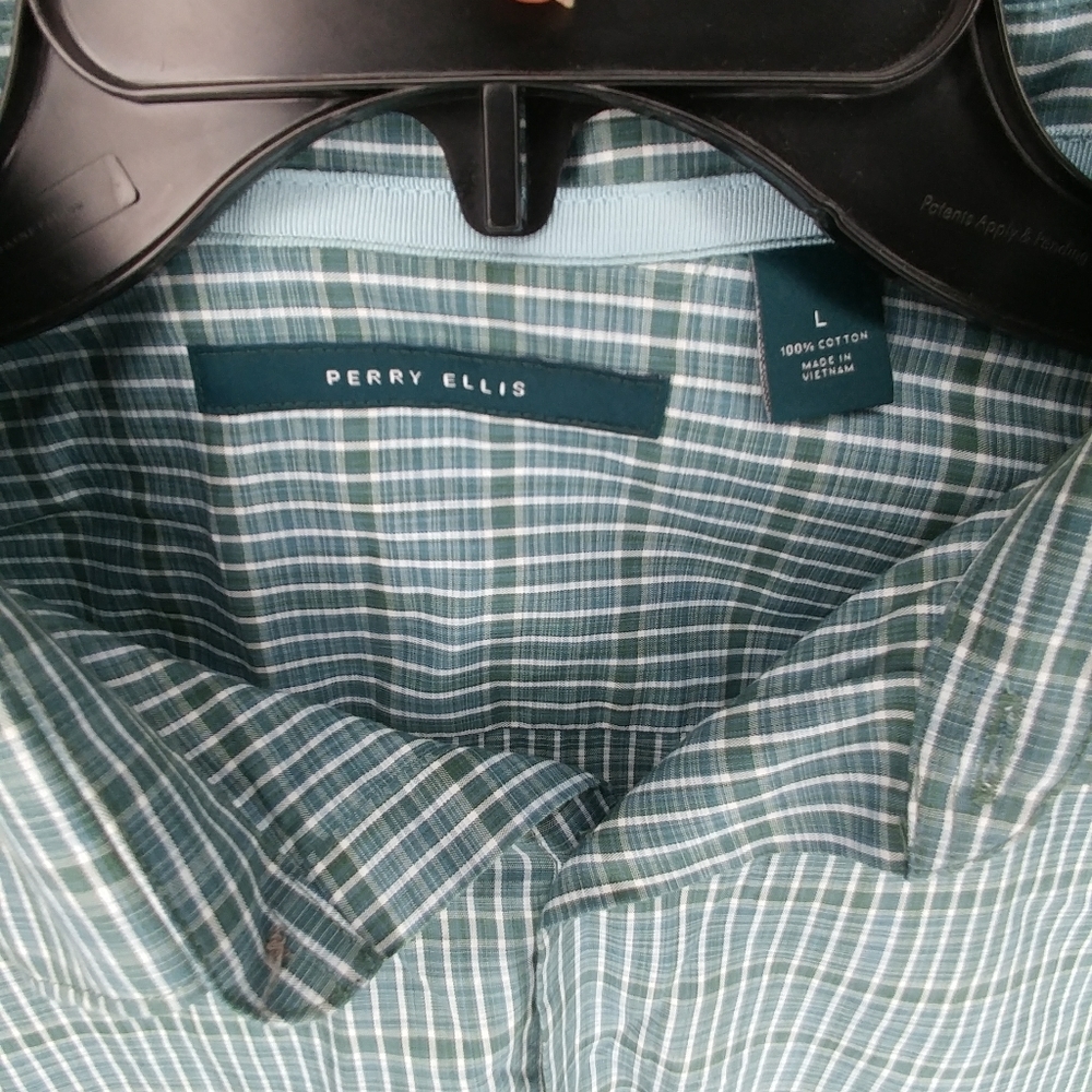 Perry Ellis Long Sleeve Button Down Shirt Size L - Picture 3 of 4